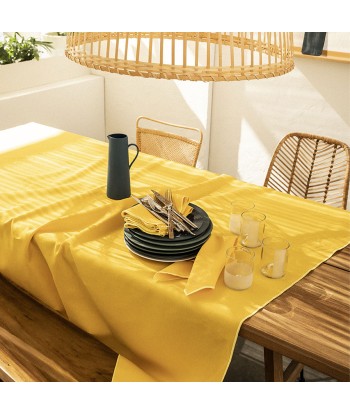 NUANCES COTON & LIN YELLOW SUNFLOWER Rectangular tablecloth 180 x 250 cm Amélioration de cerveau avec