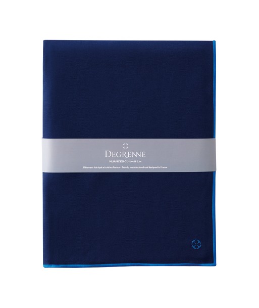 NUANCES COTON & LIN NIGHT BLUE Rectangular tablecloth 180 x 250 cm de technologie