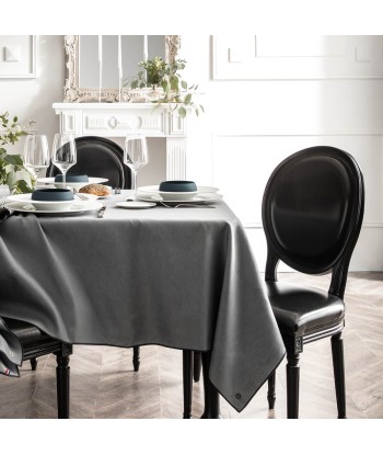 NUANCES COTON & LIN DEGRENNE GREY Square tablecloth 180 x 180 cm les ctes