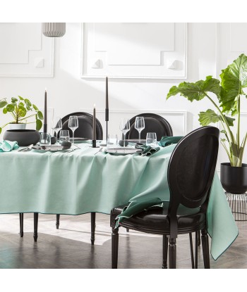 NUANCES COTON & LIN MINT GREEN Rectangular tablecloth 180 x 250 cm Profitez des Offres !