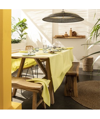 NUANCES COTON & LIN LIGHT YELLOW Square tablecloth 180 x 180 cm s'inspire de l'anatomie humaine