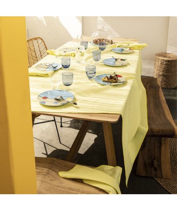 NUANCES COTON & LIN LIGHT YELLOW Rectangular tablecloth 180 x 250 cm pour bénéficier 